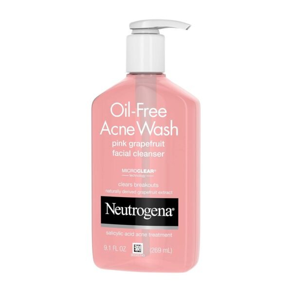 Neutrogena Oil-Free Salicylic Acid Pink Grapefruit Pore Cleansing Acne Wash and Facial Cleanser with Vitamin C, 9.1 fl. oz - Image 9