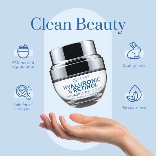 Hyaluronic Acid & Retinol Eye Cream - Hydrating, Anti-Aging & Reduces Dark Circles & Puffiness - Dermatologist Tested, Cruelty-Free Korean Skin Care for All Skin Types - 1.01 Fl. Oz - Image 8