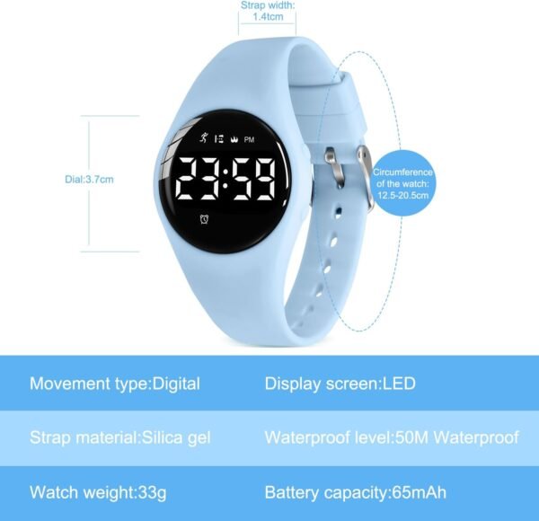 Kids Watches for Girls Boys Digital Sport Watch with Step Counter Pedometer Vibration Alarm Clock, No App Waterproof Fitness Tracker Kids Watch Boys Girls Teens Students Ages 5-16 - Image 7
