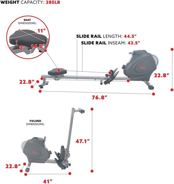 Sunny Health & Fitness Dynamic Air Rowing Machine with Exclusive - Image 6