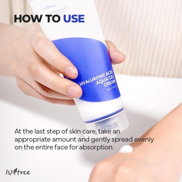 IsNtree Hyaluronic Acid Aqua Gel Cream 100ml, 3.38 fl.oz | Korean Skincare | Lightweight Hydrating Gel | Quick Absorbing Moisturizer - Image 9