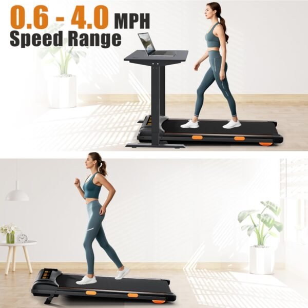 Walking Pad Treadmill, Under Desk Treadmill with Incline for Home Office, 2.5 HP Compact Portable Mini Treadmills Save Space, 2 in 1 Small Walking Pad with Large LED Display, 300 lb Capacity - Image 8