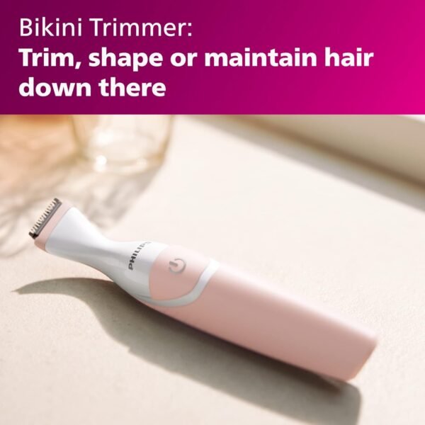Philips Beauty Women's Bikini Trimmer and Precision Trimmer Special Edition Bundle, BRT387/90,Pink and White - Image 3