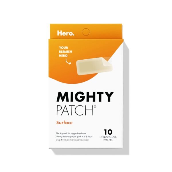 Mighty Patch Surface from Hero Cosmetics - Hydrocolloid Spot Patch for Body, Cheek, Forehead, and Chin, Vegan-friendly (10 Count) - Image 2