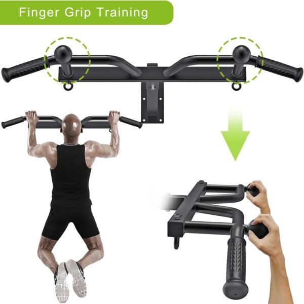 Kipika Heavy Duty Wall Mounted Pull Up Bar, Multifunctional Chin Up Bar, Adjustable Pull Up Bands for Chin Ups, Body Workout Home Gym System, Punching Bag Hanger, Resistance Bands Training - Image 3