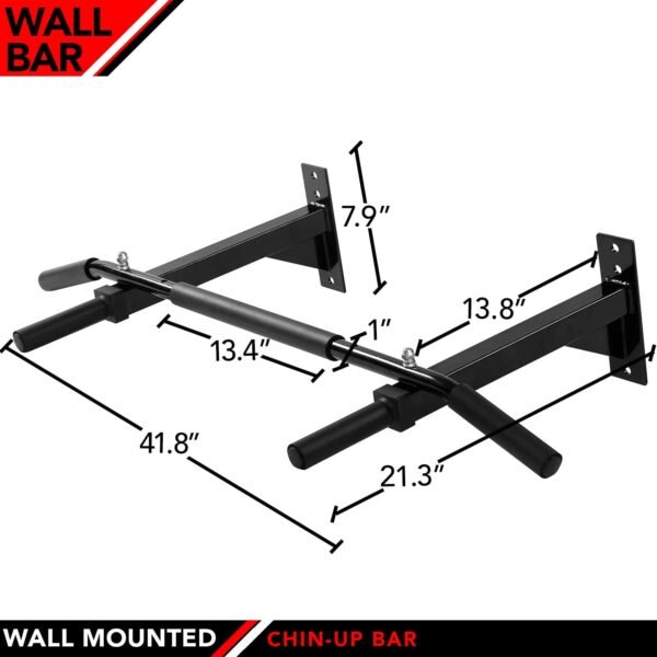 JFIT Wall Mounted Chin-Up Bar with Padded Foam Grips, Holds up to 400 LB - Image 3
