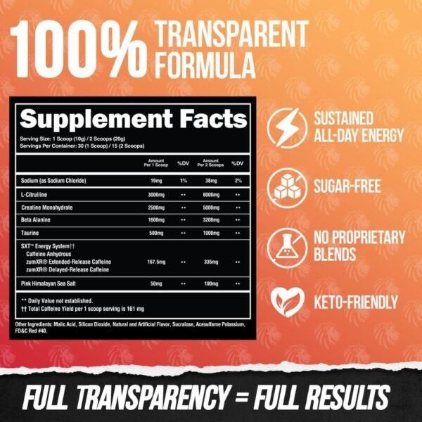 ALPHA LION Core Pre Workout Powder with Creatine for Performance, Beta Alanine for Muscle, L-Citrulline for Pump & Tri-Source Caffeine for Sustained Energy (30 Servings, Fruit Punch Flavor) - Image 5