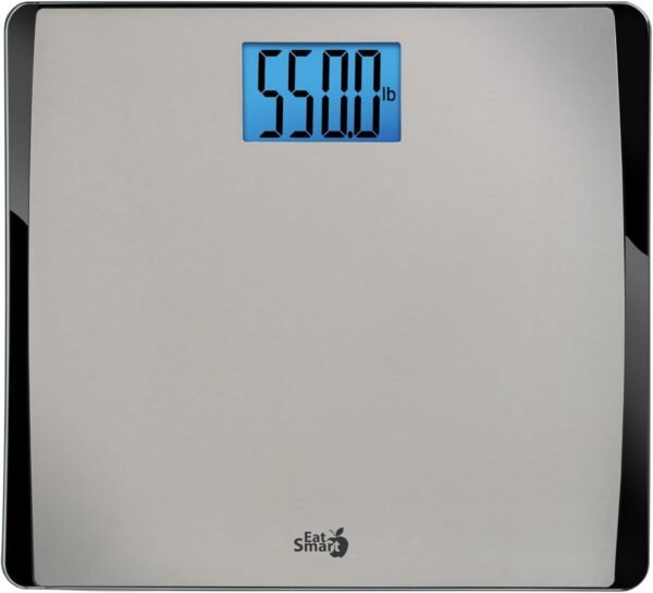 Eat Smart Precision 550 Pound Extra-High Capacity Digital Bathroom Scale for Body Weight with Extra-Wide Platform, Stainless Steel - Image 2