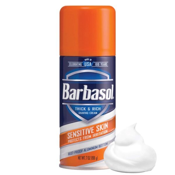 Barbasol Sensitive Skin Thick and Rich Shaving Cream, 7 Ounce, Pack of 6 - Image 3