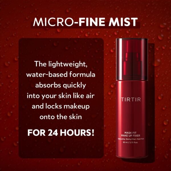TIRTIR Mask Fit Make-up Fixer, 24H Long Lasting Makeup Finishing Setting Spray, Lightweight and Non-greasy, 2.7 Fl Oz - Image 6
