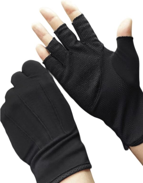 JIAHG Women Men's Driving Gloves Summer UV Sun Gloves Non Slip Touchscreen Cotton Gloves Outdoor Sunblock Gloves for Cycling - Image 2