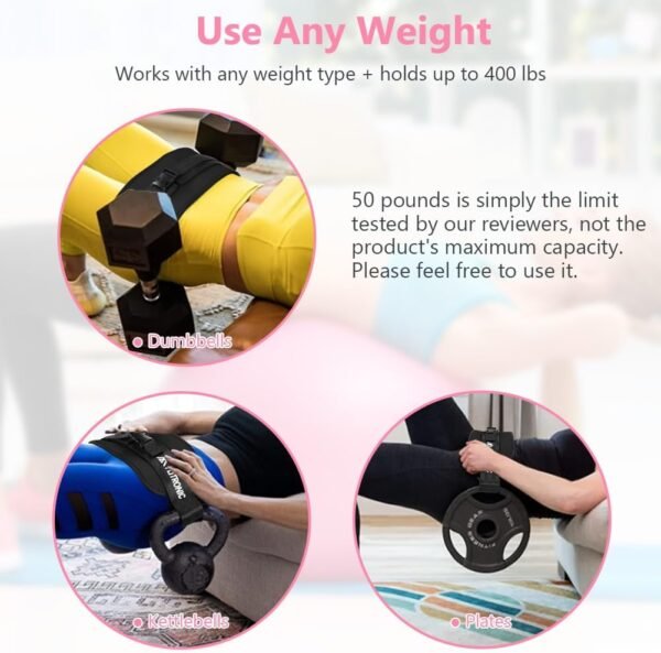 Exercise Hip Thrust Belt, Glute Trainer, Adjustable Hip Thrust Belt with Extra Padding for Dumbbells Kettlebells Gym Fitness Bodybuilding Weightlifting - Image 7
