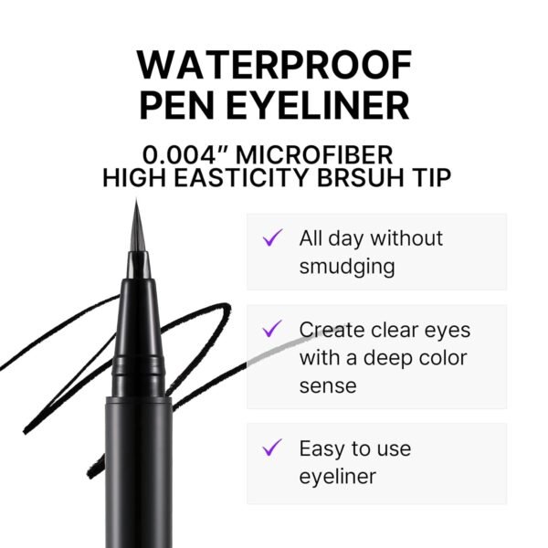 BY MERZY The First Pen Liquid Eye Liner | Waterproof Eyeliner, Long Lasting, Smudge-Resistant, High-Intensity Color | (P2, Dark Brown, Brownie) - Image 5