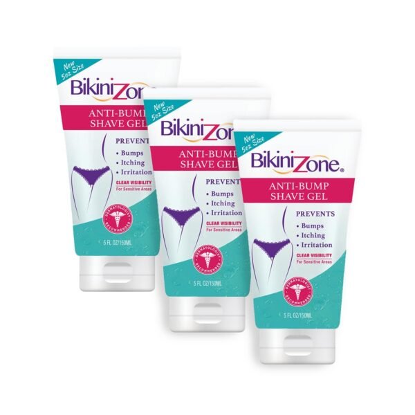 Bikini Zone Anti-Bump Shave Gel for Sensitive Areas, 5 Oz, 3 Pack - Image 2