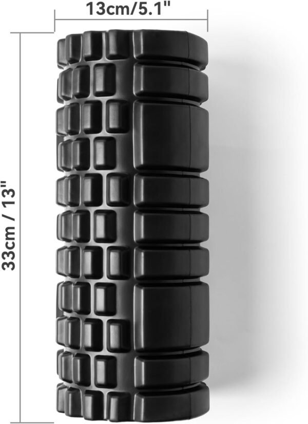 Foam Roller for Deep Tissue Massager, 13" High Density Exercise Patented Roller for Muscle Massage and Myofascial Trigger Point Release Back Roller for Fitness, Yoga and Pilates (Black) - Image 7