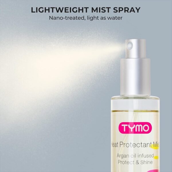 TYMO Heat Protectant Spray for Hair with Argan Oil for Styling Tools, Heat Protection Spray to Smooth & Hydrate, Natural Clean Formulation, Multi-benefit Treatment, Lightweight for All Hair Types - Image 7