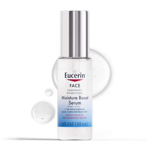 Eucerin Face Immersive Hydration Moisture Boost Face Serum, Ultra-Lightweight Hyaluronic Acid Serum Smooths Fine Lines and Wrinkles, 1 Fl Oz Bottle - Image 2