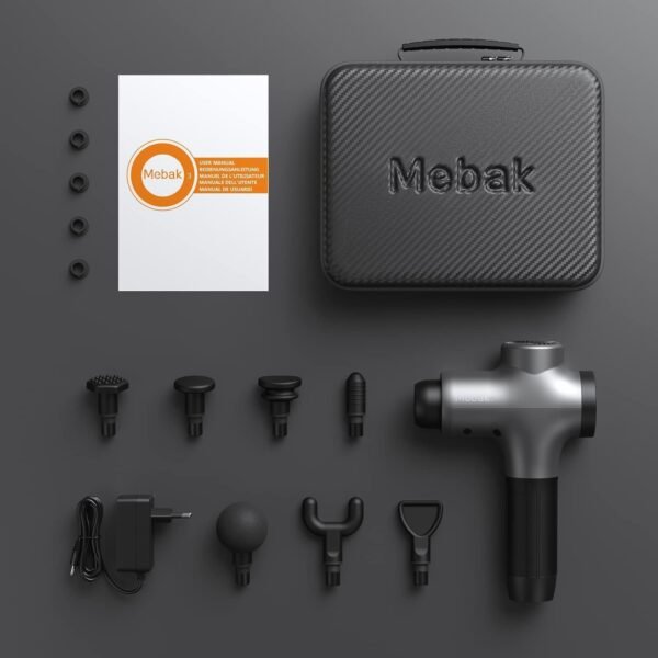 Mebak 3 Massage Gun, Massage Gun Deep Tissue for Athletes, Professional Muscle Percussion Massage Gun, Massager Gun for Shoulder Leg Back Body Pain Relief, Quiet Portable Sport Massager, Gifts for Him - Image 10
