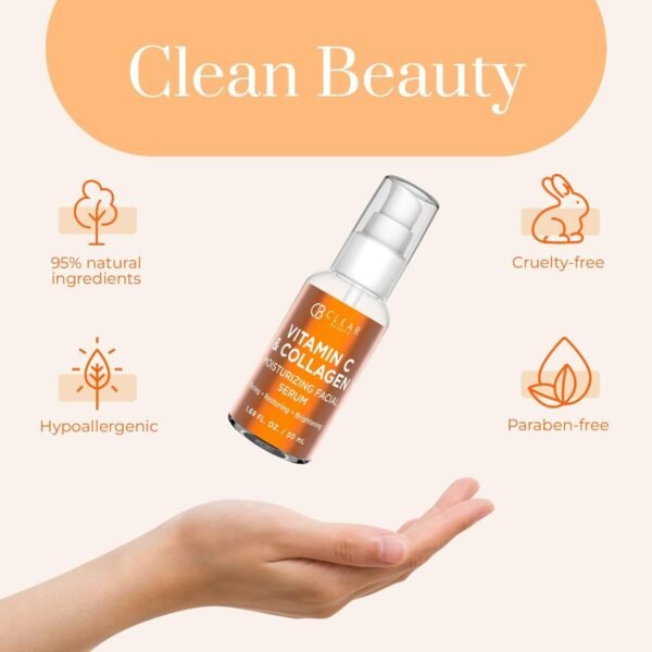 Vitamin C & Collagen Moisturizing Facial Serum - Dermatologist Tested, Reduces Dark Spots & Wrinkles, Anti-Aging, Clean Beauty, Cruelty-Free Korean Skin Care, All Skin Types - Image 7
