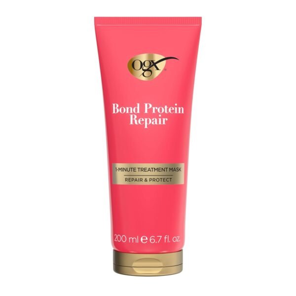 OGX Repair & Protect Bond Protein Repair 1-Minute Treatment Mask, Hair Treatment Mask Rapidly Repairs for Shiny, Smooth Hair That Lasts Between Washes, Sulfate-Free Surfactants, 6.7 fl. oz - Image 2