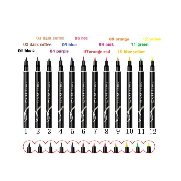 DNM Cat Eye Makeup Waterproof Neon Colorful Liquid Eyeliner Pen Make Up Comestics Long-lasting Black Eye Liner Pencil Makeup Tools (blue) - Image 7