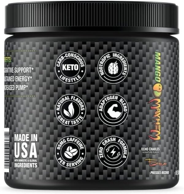 Jocko Fuel Pre Workout Powder with L-Citrulline, Nootropic & Caffeine for Endurance & Stamina - Keto, Sugar Free Blend for Distance Running, Cycling, Jiu Jitsu - 30 Servings (Mango) - Image 8