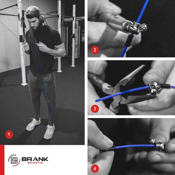 Brank Sports® Speed Rope Set incl. 3 Steel Spare Cables | Ideal for Crossfit, Fitness, Boxing and Easy Double Under | Jump Ropes for Fitness Women and Men Premium Bearing Balls | Unbreakable Handles - Image 7