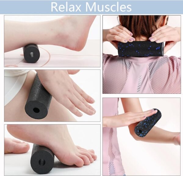 Mini Foam Roller - Muscle Massage Rollers for Trigger Point Therapy, Myofascial Release, Deep Tissue Fitness Massage & Relax Tight Muscles, Peanut Ball & Trigger Point (Blue) - Image 6