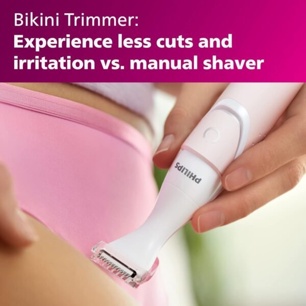 Philips Beauty Women's Bikini Trimmer and Precision Trimmer Special Edition Bundle, BRT387/90,Pink and White - Image 6