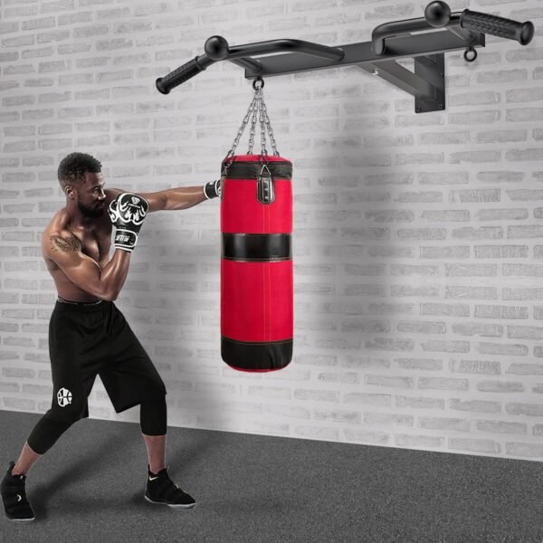 Kipika Heavy Duty Wall Mounted Pull Up Bar, Multifunctional Chin Up Bar, Adjustable Pull Up Bands for Chin Ups, Body Workout Home Gym System, Punching Bag Hanger, Resistance Bands Training - Image 7