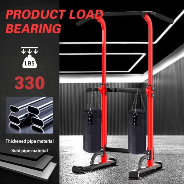 soges Power Tower Pull Up Bar Station, Free Standing Pull Up Rack Dip Station for Home Gym, Height Adjustable Home Strength Training Fitness Workout Equipment - Image 8