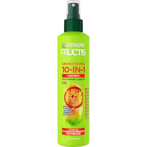 Garnier Fructis Grow Strong Thickening 10-in-1 Spray, Biotin-C, 8.1 Fl Oz, 1 Count (Packaging May Vary) - Image 2