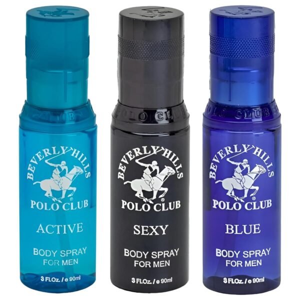 Beverly Hills Polo Club Men's Body Spray Collection Gift Set Featuring Luxury Designer Cologne Scents for Long Lasting Freshness BHPC 3 oz 3 Count (Silver) - Image 2