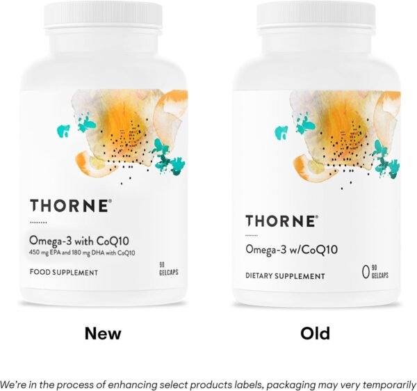 THORNE Omega-3 with CoQ10 - Omega-3 Fatty Acids Supplement with CoQ10 - EPA and DHA - 90 Gelcaps - Image 4