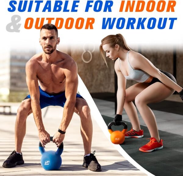 RitFit Neoprene Coated Solid Cast Iron Kettlebell 5 10 15 20 25 30 35 40 45 50 LB, Great for Full Body Workout, Cross-Training, Weight Loss & Strength Training - Image 7