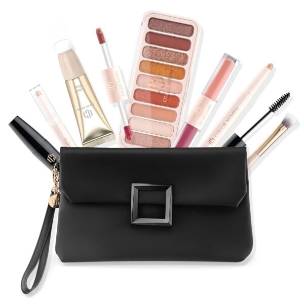 Color Nymph All In One Makeup Kit For Teens And Girls With Waterproof Handbag Makeup Kit Included 9 Colors Matte And Pearl Eyeshadow Palette Liquid Blush, Double Ended Lipgloss Concealer Brush Mascara - Image 2