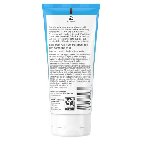 Neutrogena Hydro Boost Gentle Exfoliating Daily Facial Cleanser with Hyaluronic Acid, Clinically Proven to Increase Skin's Hydration Level, Non-Comedogenic Oil-, Soap- & Paraben-Free, 5 Oz, 3 Pack - Image 3
