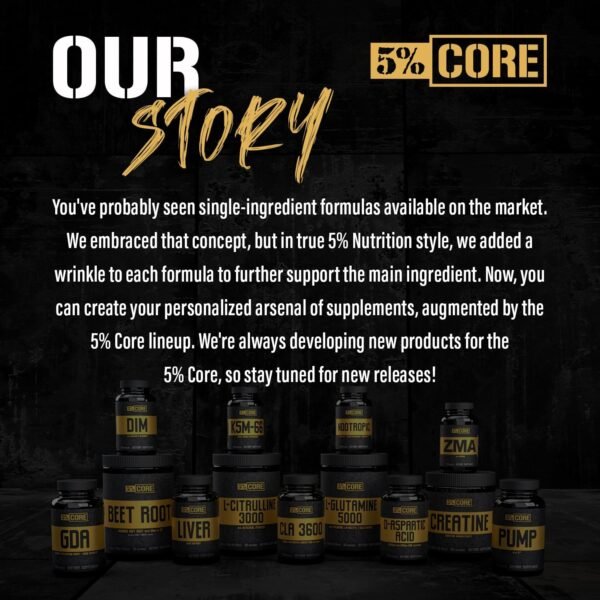 5% Nutrition Core Creatine | Micronized Creatine Monohydrate Powder | 5G, 5000mg, 60 Servings (Unflavored) - Image 7