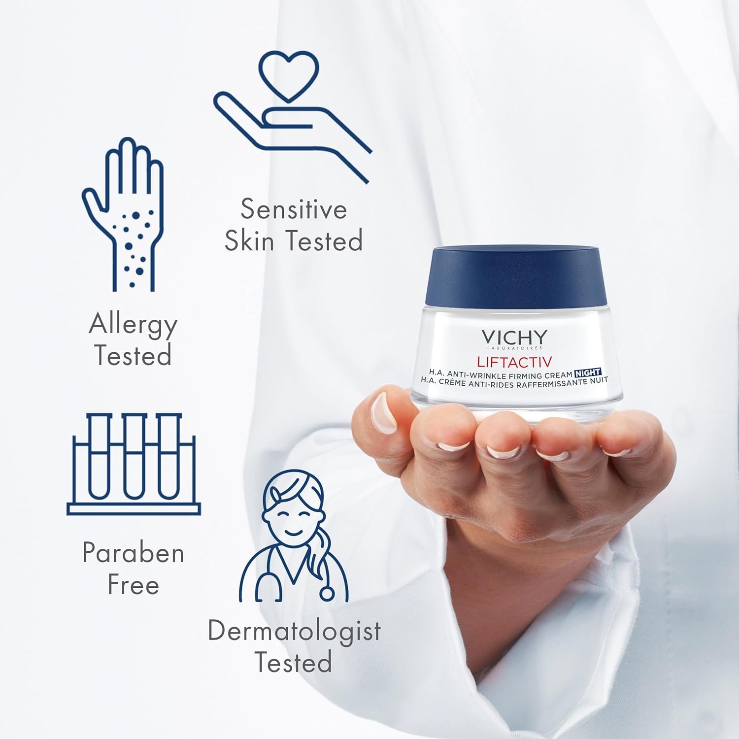 Vichy LiftActiv Supreme Night Cream, Anti Aging Face Cream with Vitamin C and Rhamnose to Firm and Brighten, Suitable for Sensitive Skin - Image 4