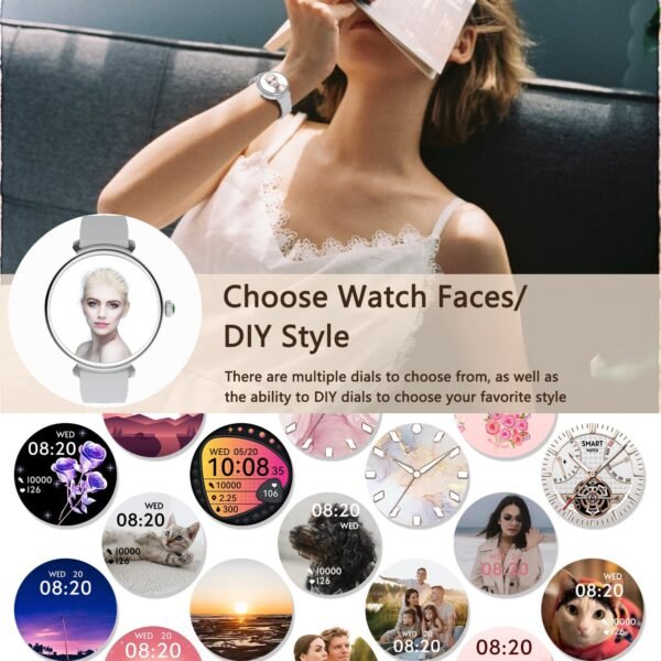 Smart Watch for Women with Answer/Make Call,1.27" HD Waterproof with DIY Faces,Fitness Tracker Smart Watch with Heart Rate,SpO2,Sleep Monitoring Compatible with iOS/Android - Image 7