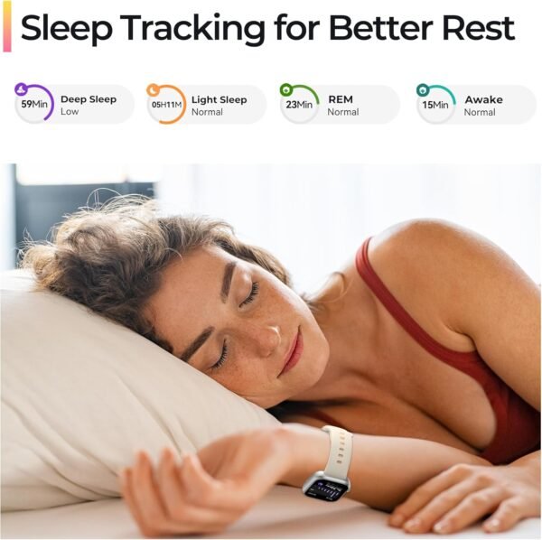 Smart Watch [GPS, Alexa Built-in], 24/7 Heart Rate Monitor with HRV, SpO2/Stress/Sleep Tracker, Calls & Messages, 3ATM Waterproof, 12-Day Battery, 100+ Sport Modes Fitness Smartwatches for Android iOS - Image 7
