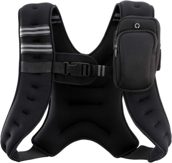 ZELUS Weighted Vest, 6lb/8lb/12lb/16lb/20lb/25lb/30lb Weight Vest with Reflective Stripe for Workout, Strength Training, Running, Fitness, Muscle Building, Weight Loss, Weightlifting - Image 2