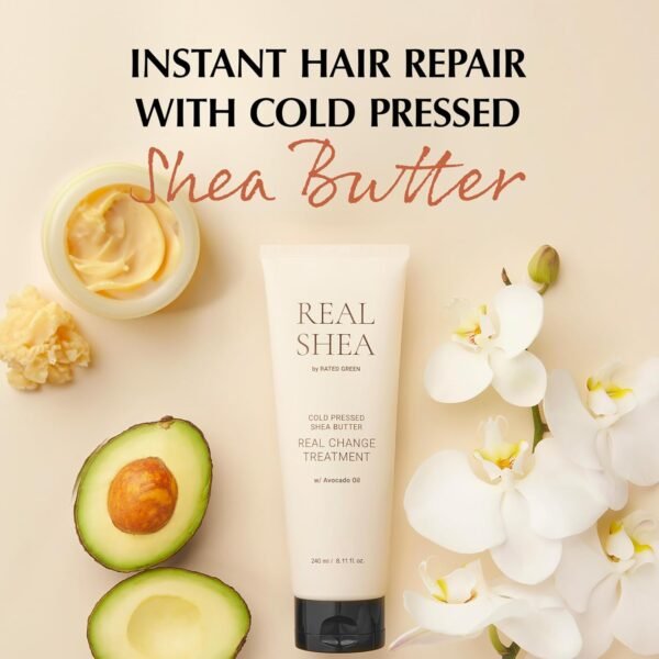 RATED GREEN Real Shea Real Change Treatment, Deep Conditioning Hair Mask with Organic Shea Butter & Avocado Oil for Hair Repair & Hydration, 8.11 fl oz - Image 3