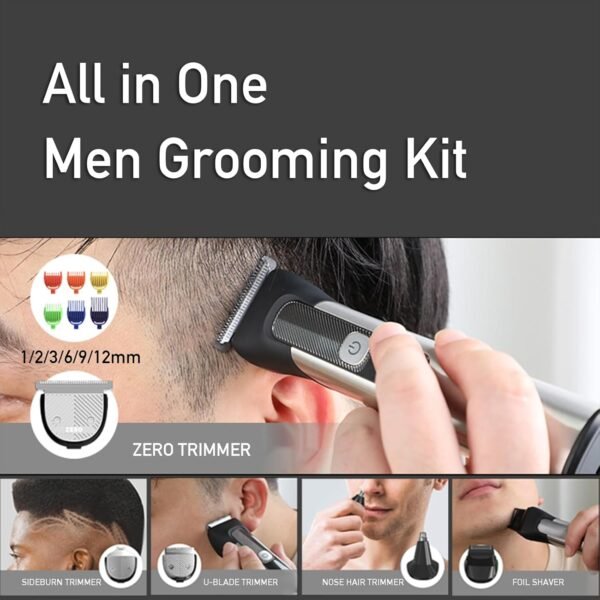 Beard Trimmer for Men, Waterproof Electric Razor, Face, Body, Ear, Nose, Hair and Mustache Trimmer and Hair Clipper, 15 Piece Rechargeable Mens Grooming Kit, Gifts for Him - Image 4