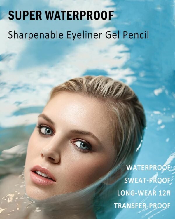 Brown Gel Eyeliner Pencil, Sharpenable Eye Liner Waterproof Smudge proof Long Lasting, Matte Gel Cream Smooth Texture, Intense Color Waterline Eyeliner Pen Makeup with Sharpener, Delineador De Ojos-06 - Image 6