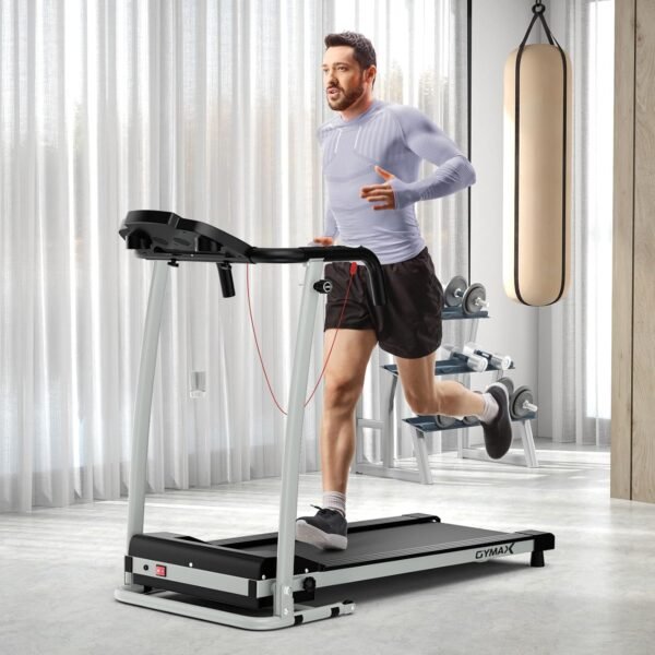 GYMAX Foldable Treadmill, Freestanding Easy Assembly Folding Treadmill with 12 Preset Programs, LCD Monitor, Built-in Wheels & Pulse Sensor, Portable Compact Running Machine for Small Space - Image 10