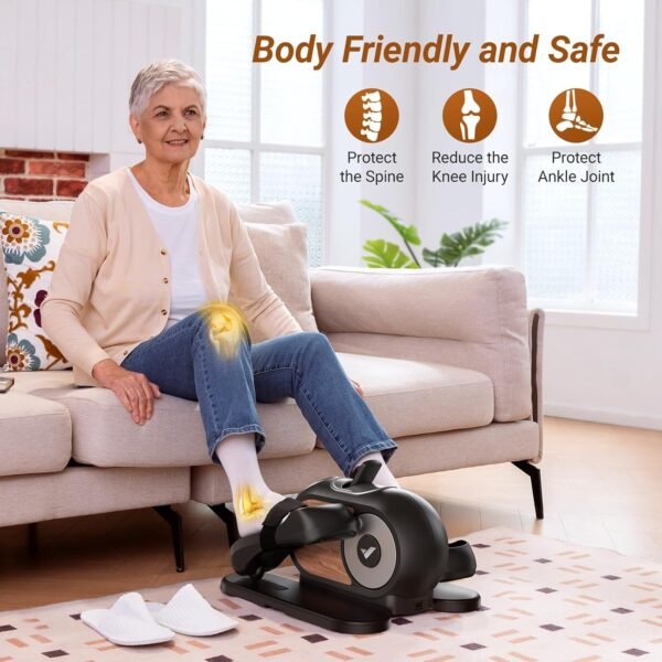 MERACH Under Desk Elliptical, Ellipse Leg Exerciser Electric as Seen on TV for Seniors with Remote Control & 12 Adjustable Speeds, Quiet Portable Seated Pedal Exerciser Machine for Home - Image 3