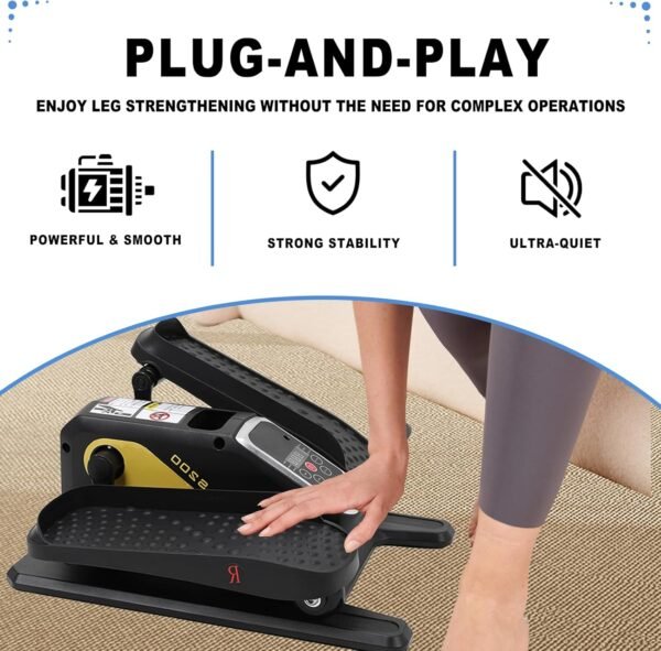 Under Desk Elliptical Elliptical Leg Exercisers for Seniors Quiet Portable Elliptical Machine Exerciser with Remote Control and 12 Adjustable speeds Pedal Exerciser - Image 6