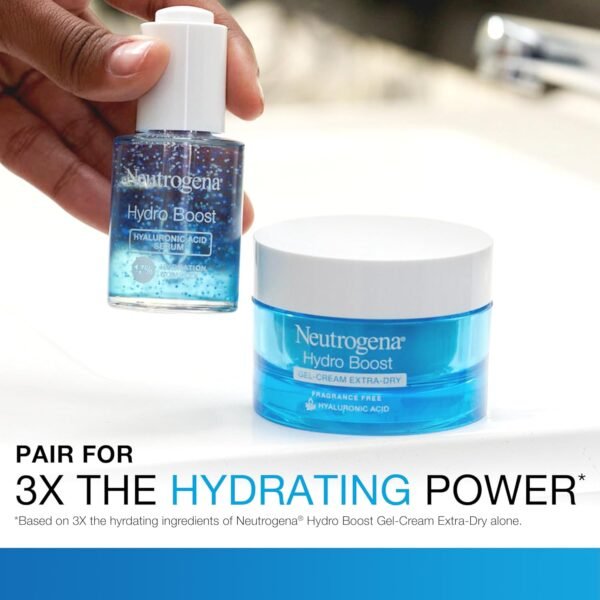 Neutrogena Hydro Boost Hyaluronic Acid Serum For Face, Lightweight Daily Hydrating Serum To Revive Dry Skin, Oil-Free, Non-Comedogenic, Fragrance Free, 1 oz - Image 5