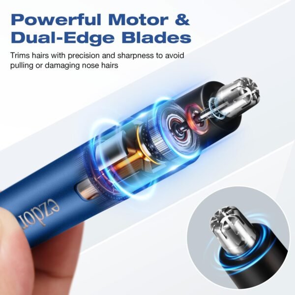 Nose Hair Trimmer for Men Women, Electric Nose & Ear Hair Trimmer, USB C Rechargeable, Wet/Dry, Powerful Motor with Stainless Steel Blades - Image 4